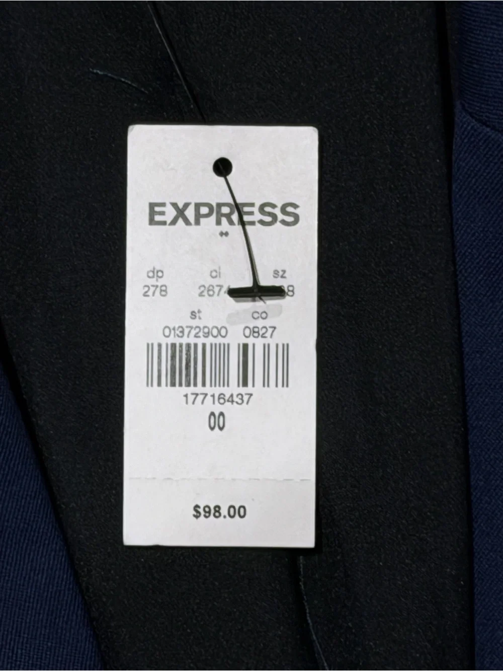 Express Women's Navy Blue One-Button Tailored Suit Blazer Jacket Size 00 NWT